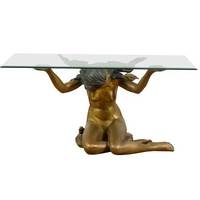Sculpture de Table Basse ou de Bureau en Bronze, Modèle d'Art de Collection, Design Personnalisable, Peinte à la Main, Animal Léopard Réaliste