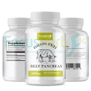 FocusHerb Livraison rapide 100% Vache nourrie à l'herbe OX Bovine 500MG Capsules de pancréas de boeuf - Product Image 2