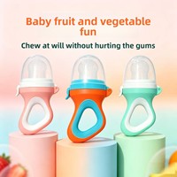 Engelse kaartverpakte baby-bijt-speeltjes fruit- en groente-vormige voedselveilige mesh zak PP speenring fles met medium stroom