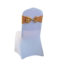 Décoration de chaise en satin élastique double couche de style minimaliste moderne pour mariage, événement, hôtel