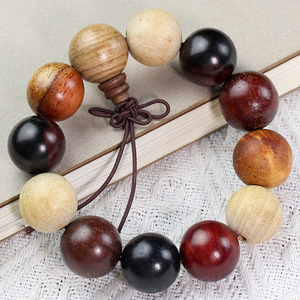 สร้อยข้อมือไม้จันทน์ประดับอัญมณีหลายชนิด 20 มม. 12 เม็ดทรงกลม เครื่องประดับพิธีกรรมทางศาสนาสำหรับผู้ชาย ผลิตที่หางโจว - Product Image 2