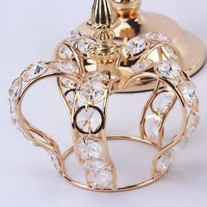 LK20190906-34 Crown Design Candle Holder Table <strong>Silver</strong> Rose Gold Metal <strong>Candlestick</strong> - Product Image 3