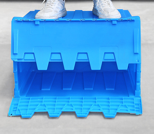 Cassa in Plastica Impilabile di Alta Qualità con Coperchio, Contenitore per Stoccaggio Resistente, Casse in Plastica per Carichi Pesanti - Product Image 2