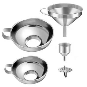 Atacado 1pcs Aço Inoxidável Metal Cone Funil Multi Especificação Filtro Óleo Espessado Tela Vinho Funil Utensílios Fábrica - Product Image 2