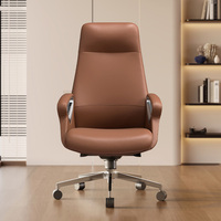 Chaise de bureau exécutive ergonomique moderne en PU de qualité supérieure avec hauteur réglable, pivotant à 360°, design confortable pour une utilisation à domicile ou au bureau