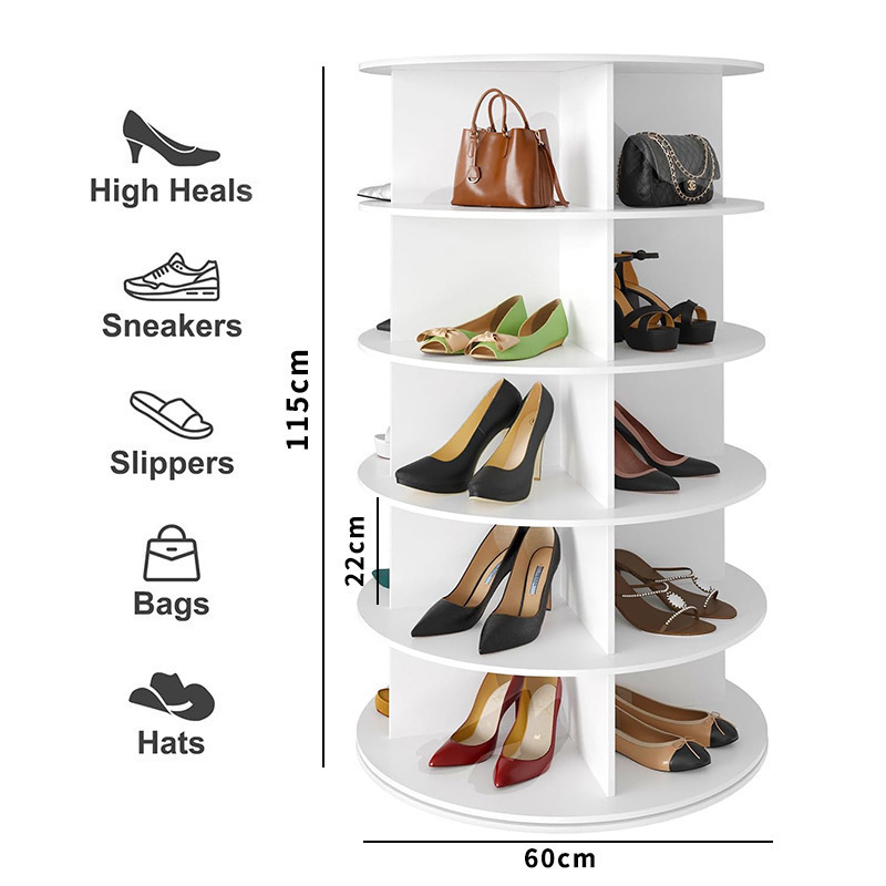 Model a 5-tier rotating shoe rack