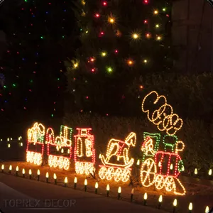 Decoração de Natal ao ar livre IP65 110V Luzes com motivo trem de luz de corda LED para casa e jardim no dia de ano novo