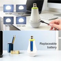 Ampoule LED d'urgence 20W E27/B22 AC/DC avec télécommande, en ABS, rechargeable, pour la maison