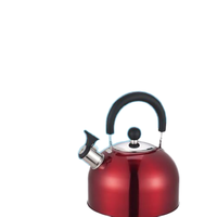 Bouilloire à thé sifflante Pot à eau en acier inoxydable 2/3/4/5 avec poignée pliante et peinture couleur Fond à induction de capacité 3L