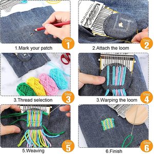 Minimáquina de Daring Loom para principiantes, herramienta de tejido artesanal, Kit de telar de tejer, herramienta de reparación para remendar rápidamente calcetines Vaqueros, <span class=keywords><strong>ropa</strong></span> - Product Image 6