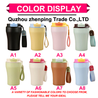ZP RTS 380ML 크리에이티브 304 스테인리스 스틸 진공 단열 텀블러 미니멀리스트 아웃도어 차량용 커플 물병