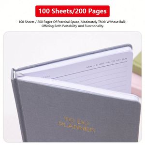 High-end Fabric Lined Hardcover A5 <b>Notebook</b> Custom Print <b>Diary</b> Planner Notepad Monthly goal Journal Writing <b>Notebooks</b> - Product Image 6