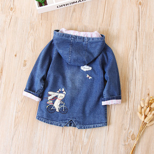 Vestes en jean longues coupe-vent bleu foncé pour enfants, importées de Chine, populaires dans les magasins - Product Image 4