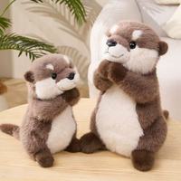 Peluches réalistes et adorables de loutre et de raton laveur, jouets en peluche doux, poupées apaisantes pour enfants, cadeaux d'anniversaire pour enfants