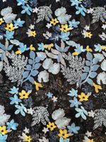Tissu en maille respirant en polyester brodé floral, perlé et à sequins pour vêtements, manteaux/vestes, et tenues de danse