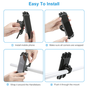 Support Téléphone Moto Rotatif à 360 Degrés en Silicone pour Guidon, Fixation Voyage pour Voitures <span class=keywords><strong>et</strong></span> Véhicules Électriques - Product Image 5