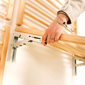 Porte-manteau mural en bois en forme de X, pliable, à un seul niveau, multi-usages pour cuisine et salle de bain, directement de l'usine - Product Image 3