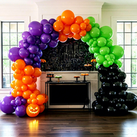 Kit d'arche de ballons rétro pour Halloween, Charbon, Orange, Boo, Marbre Noir, Blanc, Or, Latex, Araignée, Citrouille, Fantôme, Décoration de fête d'automne