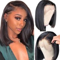 Pelucas Bob Cabello humano Hd Peluca con cierre de encaje completo Proveedor Raw Brazilian Virgin Natural Cabello humano Pelucas cortas Bob para mujeres negras