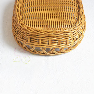 Cestino portaoggetti ovale intrecciato in <span class=keywords><strong>plastica</strong></span> fatto a mano cestino <span class=keywords><strong>per</strong></span> <span class=keywords><strong>pane</strong></span> in Rattan PP <span class=keywords><strong>per</strong></span> cibo da cucina Picnic <span class=keywords><strong>pane</strong></span> articoli vari - Product Image 6