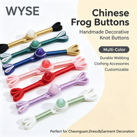 Kancing Katak Cina Buatan Tangan WYSE Berhias Manik-Manik Multi-Warna, Pengikat Simpul Dekoratif untuk Aksesoris Pakaian Cheongsam Qipao