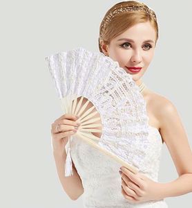 Éventail en dentelle 100 % coton fait main, 27 cm, 13 couleurs au choix, style fée en bambou sculpté, pour décoration de Noël (vente en gros) - Product Image 5