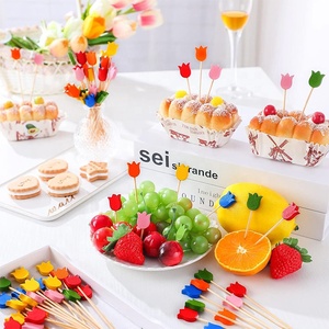 Palillos de Cóctel de Bambú Tulipán para Aperitivos, Palillos de Bambú Desechables Elegantes para Decoración de Fiestas de <span class=keywords><strong>Primavera</strong></span> y Verano - Product Image 6