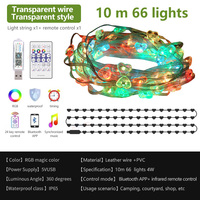 Guirlande lumineuse LED d'extérieur ADLED 5M/7.5M/10M IP67 étanche, adressable RGBIC, pour Noël et jardin, décorative, DC5V, dimmable, garantie 1 an