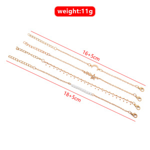 Pulseras de Moda con Dijes para Mujer, Cadena Dorada con Estrella, Luna, Cristal y Diamantes de Imitación, Ajustables, Regalo de Joyería 2024 - Product Image 4
