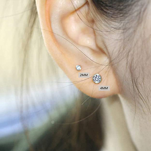 Nouvel ensemble de boucles d'oreilles clous en argent S925 avec zircon et diamant, style mini mode 2021 - Product Image 4