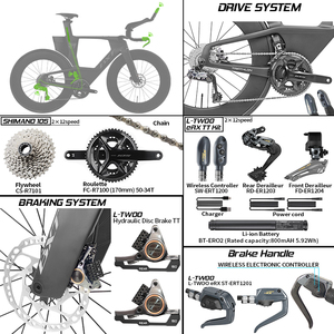 Bicicleta de Triatlón BXT Triathlon-219 de Fibra de Carbono con Cambio Electrónico, Frenos de Disco, Depósito de Agua Integrado y Manillar Aerodinámico <span class=keywords><strong>TT</strong></span> - Product Image 4