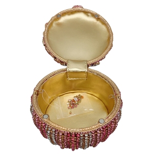 Bolso de Mano Elegante con Pedrería y Flores para Mujer, Bolso de Noche con Cristales Exquisitos y Cadena para Fiestas y Celebraciones - Product Image 4