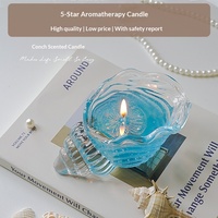 Bougie parfumée créative en forme de coquillage, 8 oz, en cire de soja, parfum Océan d'été, style transfrontalier, faite à la main