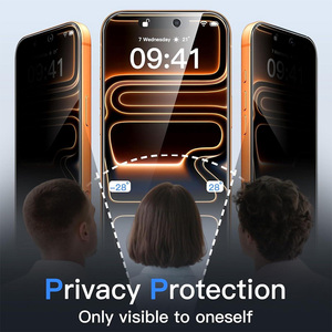 Защитное стекло 2.5D 9H с защитой от ударов и отпечатков пальцев для 16 15 14 12 Pro Max, антишпионское - Product Image 2