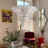 Décoration d'intérieur, lustre moderne en verre gris fumé rond à 3 niveaux, lampe suspendue, salle à manger, salon, lustre de luxe