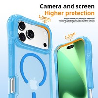Coque de téléphone magnétique antichute 3-en-1 en TPU, design ultra-fin, pour iPhone 14 15 16 Plus 16 17 Air Pro Pro Max