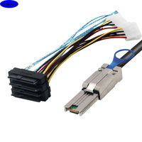Mini SAS HD 26P a 4 puertos SAS Cable adaptador de servidor de SFF-8482 con Power PVC Jacket Material plástico para computadoras