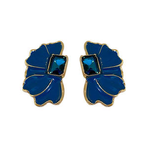 Nuevos pendientes de flor de gota de aceite Multicolor Retro francés hermosos pendientes de flor de Metal joyería de mujer - Product Image 6