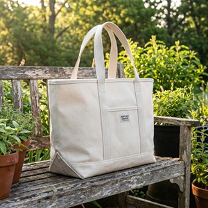 Sac de courses en toile zippé avec poche intérieure, grand sac fourre-tout réutilisable sécurisé pour les trajets quotidiens et les courses - Product Image 1
