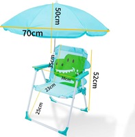 Chaise de voyage moderne pour enfants, motif dinosaure de dessin animé, tissu Oxford, mobilier d'extérieur, chaise de camping pliable portable pour la plage