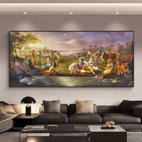 Peintures murales religieuses sur toile pour femmes indiennes, représentant des portraits de Krishna, art mural décoratif pour la maison