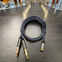USB C zu 1/4 "Zoll Audio kabel, Typ C zu Dual 6,35mm TRS Stereo Aux Kabel Y Splitter Interconnect Aux vergoldetes Adapter kabel