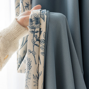 Rideau de fenêtre imprimé floral, rideau de salon, style français, rideaux occultants pour chambre à coucher - Product Image 1