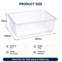 Boîte d'emballage en plastique transparente personnalisée, empilable, recyclable, de qualité alimentaire, avec couvercle, pour boulangerie, biscuits, pain, contenants alimentaires