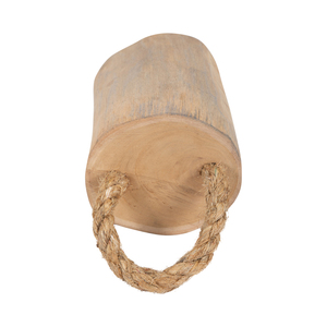 Butée de porte cylindrique en bois de teck avec poignée en corde pour la décoration intérieure, étagère, table basse, salon - Product Image 6