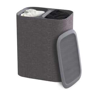 Venta al por mayor nuevo diseño al por mayor cesto <span class=keywords><strong>de</strong></span> <span class=keywords><strong>ropa</strong></span> <span class=keywords><strong>sucia</strong></span> <span class=keywords><strong>cubo</strong></span> con dos divisores cesta <span class=keywords><strong>de</strong></span> almacenamiento <span class=keywords><strong>de</strong></span> lona - Product Image 3
