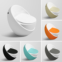 Nouvelle toilette monobloc en céramique de style moderne, couleur blanc mat, forme d'œuf, pour salle de bain