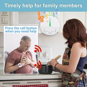 Système d'alerte médicale certifié CE avec 2 bracelets <span class=keywords><strong>SOS</strong></span> étanches pour les maisons de retraite, dispositif d'appel d'urgence - Product Image 2