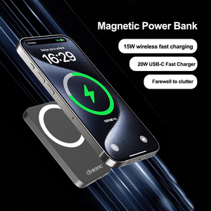 Banque d'alimentation sans fil magnétique 5000mAh Chargeur <span class=keywords><strong>portable</strong></span> 20W PD Charge rapide <span class=keywords><strong>Batterie</strong></span> externe <span class=keywords><strong>avec</strong></span> design de sac à cartes - Product Image 2