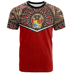 Camiseta de Hombre con Estampado de Tatuaje Totem Polinesio Tongano, Manga Corta, Precio al por Mayor, Top Informal Cómodo y Personalizable, Superventas - Product Image 1